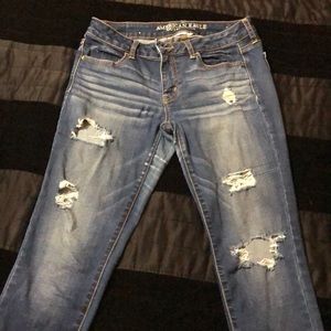 American Eagle distressed stretch skinny jeans